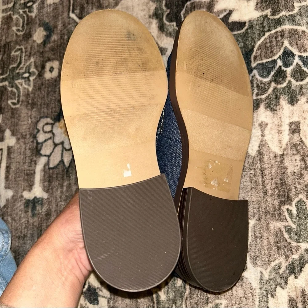 LOFT Denim penny Loafers with Gold Chain